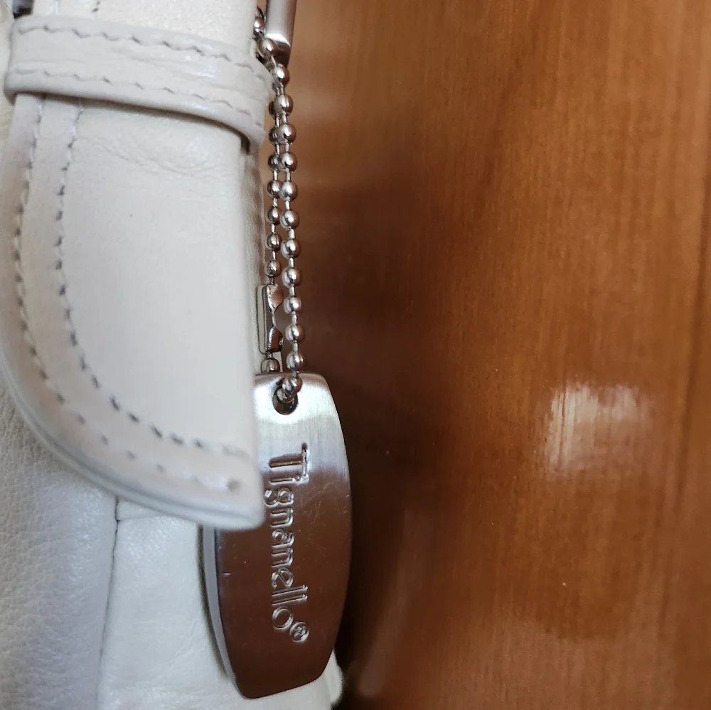 Tignanello Cream Leather Shoulder Bag